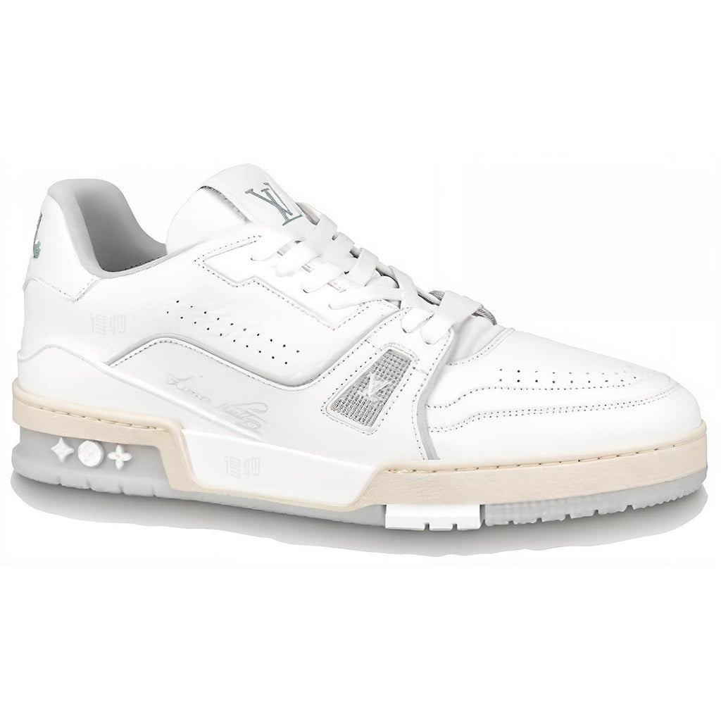 LV Trainer Unisex Low-Top Sneakers, White Leather