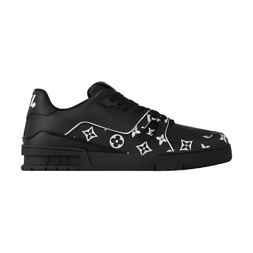 LOUIS VUITTON Trainer Men's Black & White Monogram Sneakers