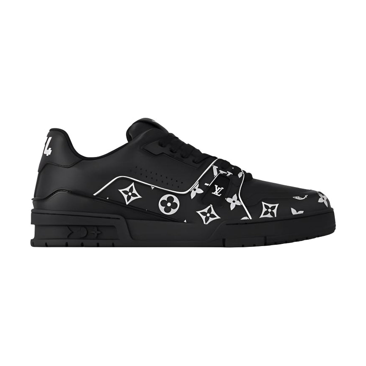 LOUIS VUITTON Trainer Men's Black & White Monogram Sneakers