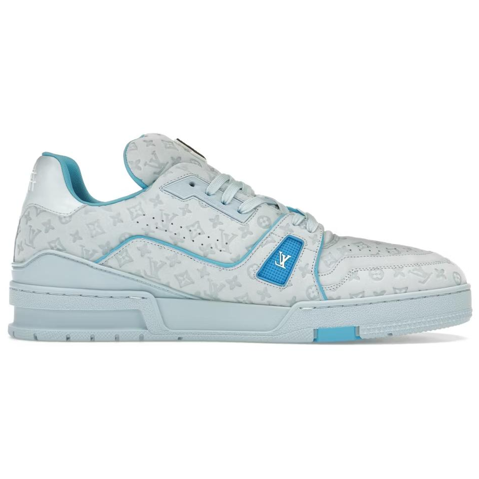 LOUIS VUITTON Trainer Tyler Men's Light Blue & Grey Monogram Sneakers