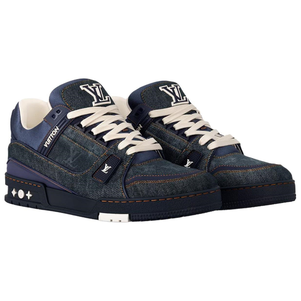 Louis Vuitton Trainer Men's Navy Denim Low-Top Sneakers