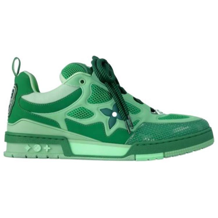 LOUIS VUITTON Skate Men's Green Low-Top Sneakers