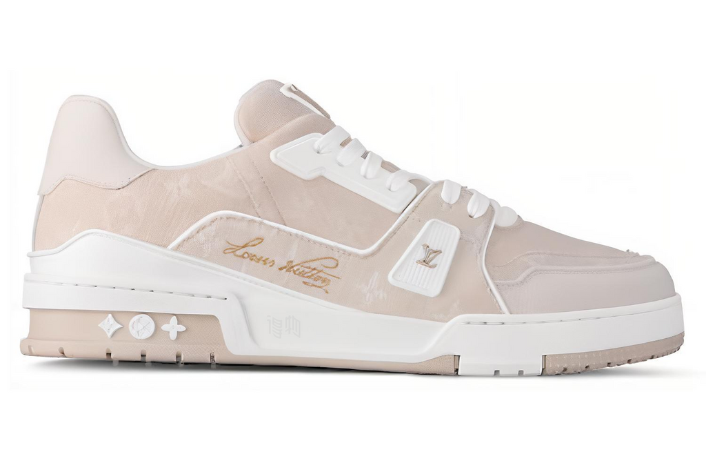LOUIS VUITTON Trainer Unisex Beige & White Low-Top Sneakers