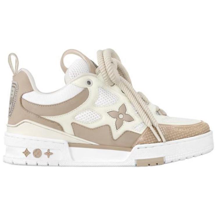 LOUIS VUITTON Skate Women's Beige & White Low-Top Sneakers