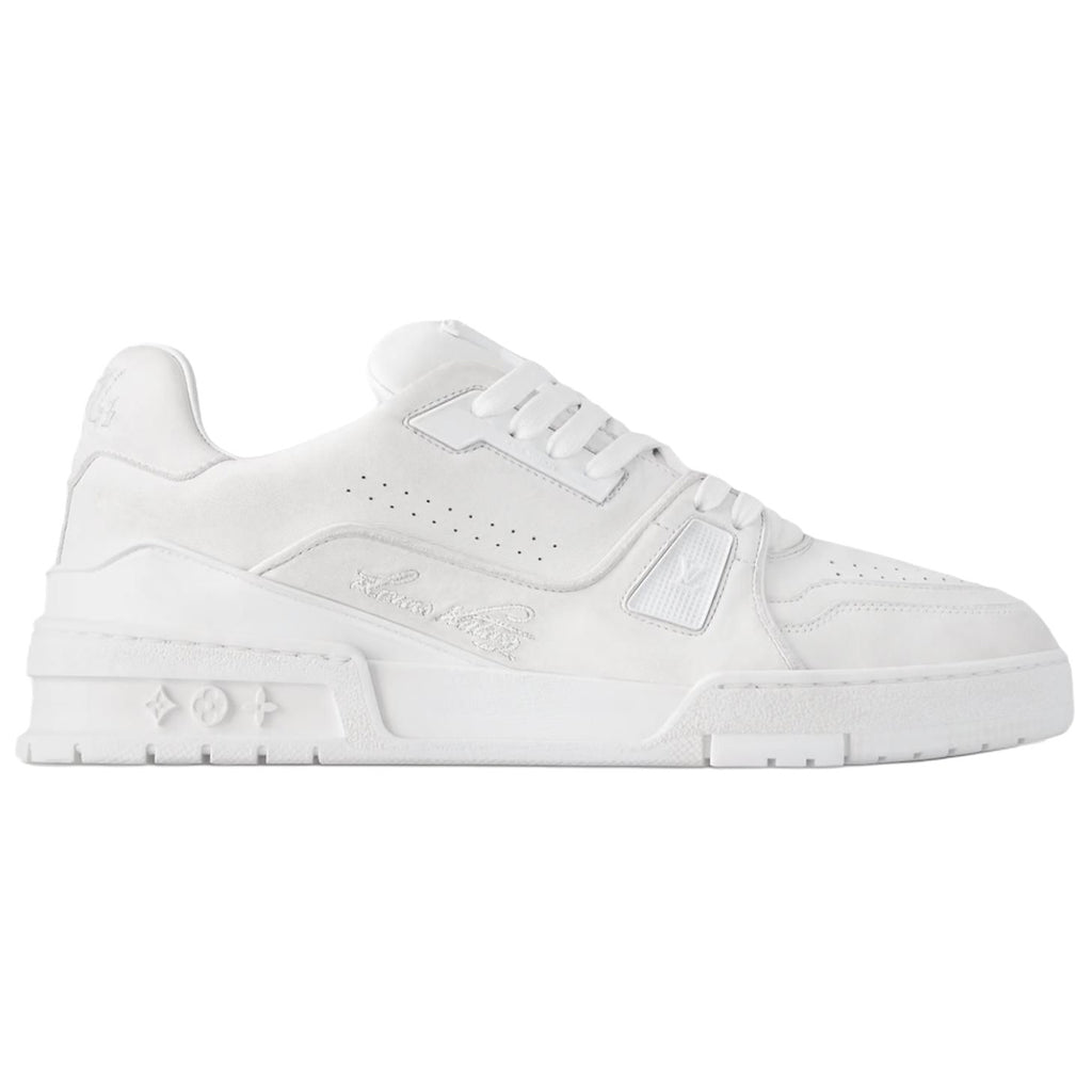 Louis Vuitton Trainer Unisex Low-Top Leather Sneakers, White