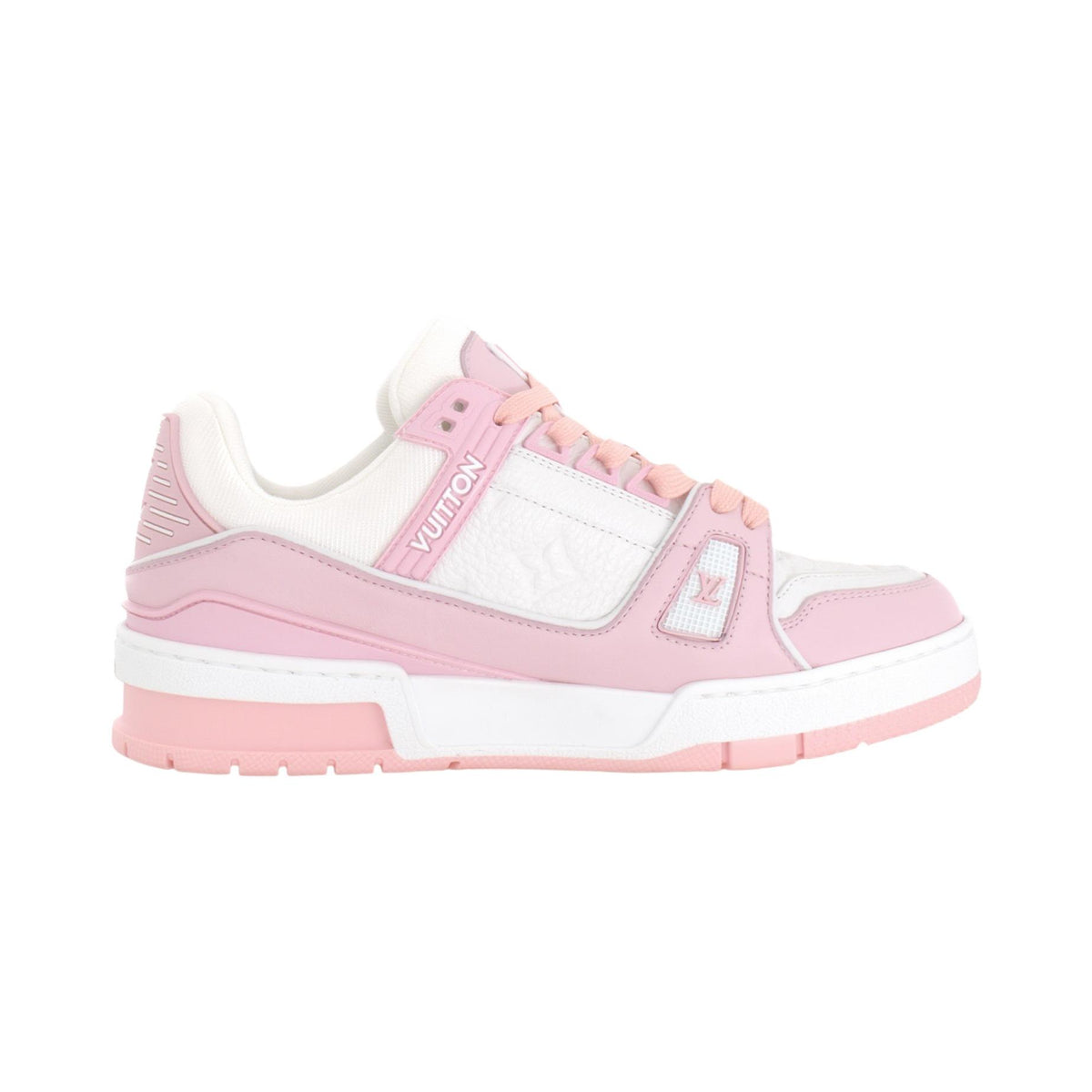 LV Trainer Unisex Low-Top Sneakers, Rose Pink & White