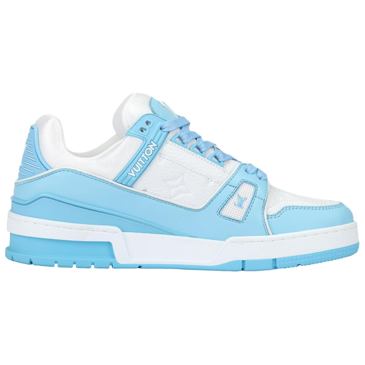 LOUIS VUITTON Trainer Unisex Light Blue & White Low-Top Sneakers