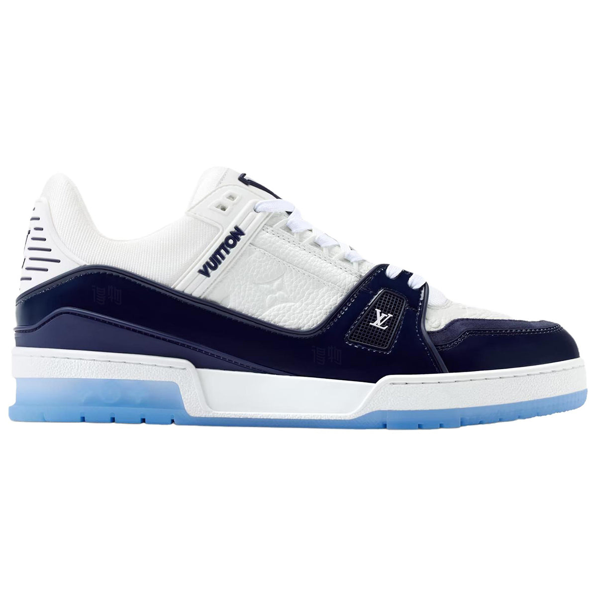 Louis Vuitton Trainer Men's Navy Blue & White Calfskin Sneakers
