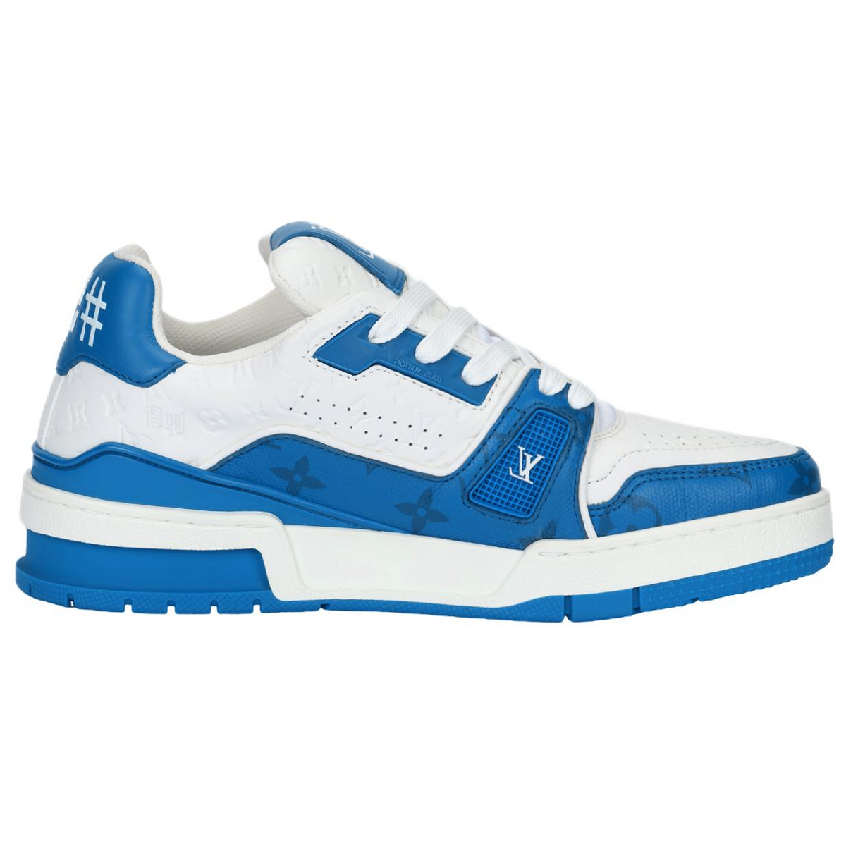 LOUIS VUITTON Trainer Unisex Blue & White Low-Top Sneakers