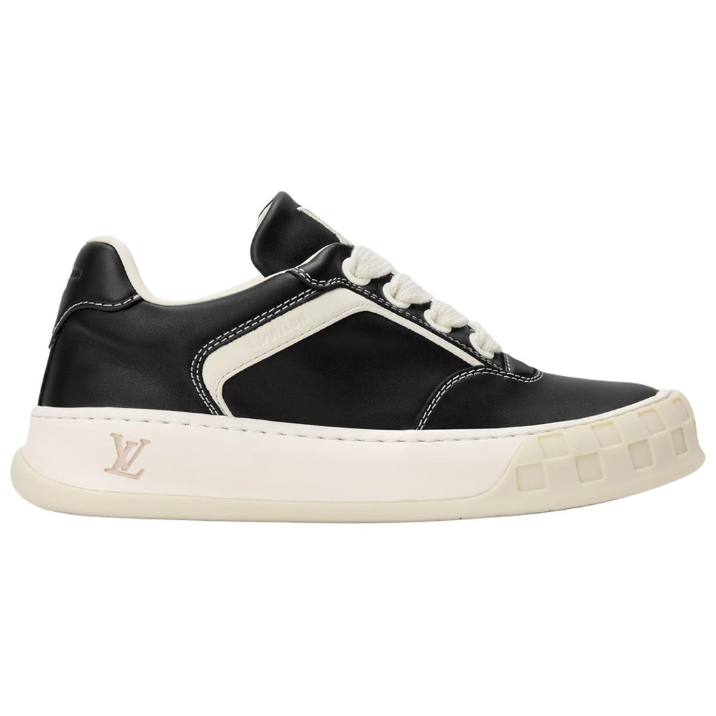 LOUIS VUITTON Tilted Men's Black Calfskin Low-Top Sneakers