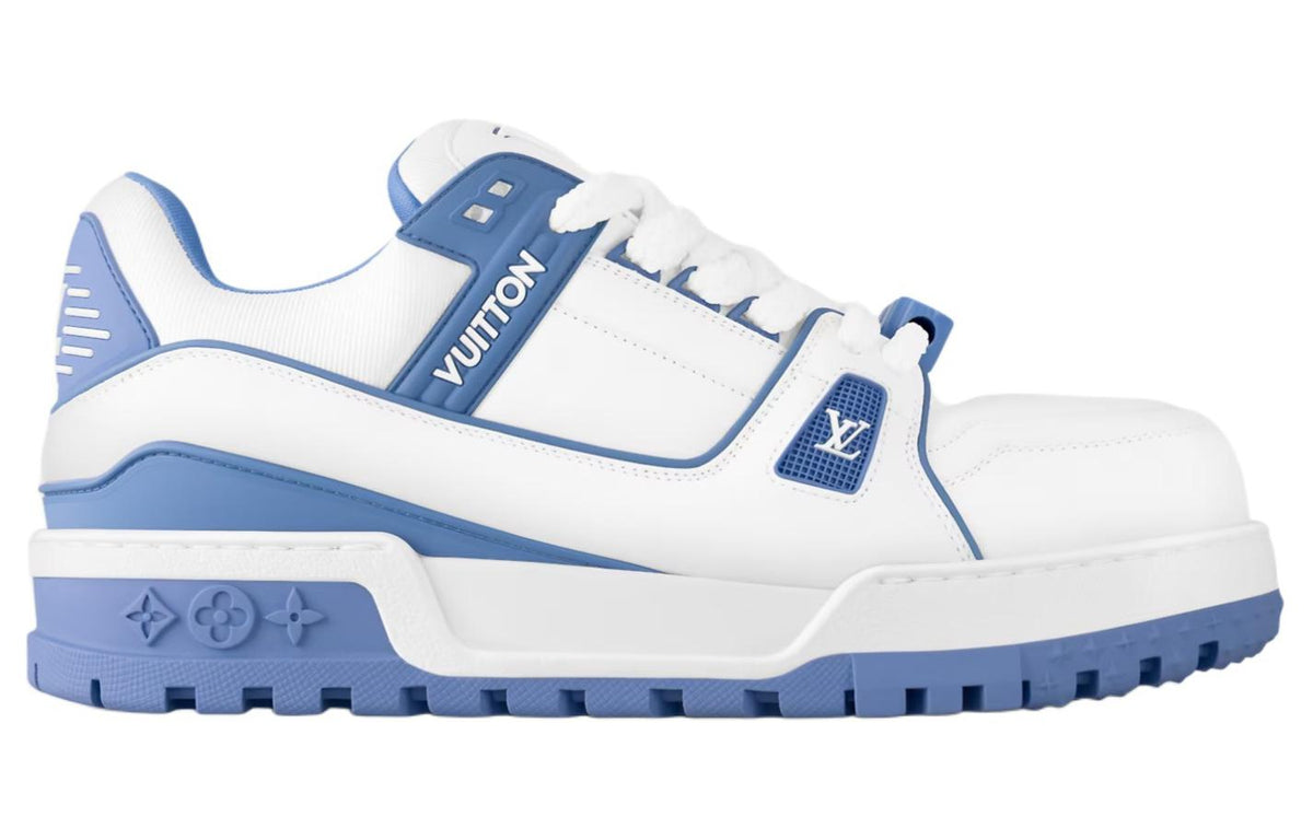LOUIS VUITTON Trainer Maxi Unisex Blue & White Low-Top Sneakers