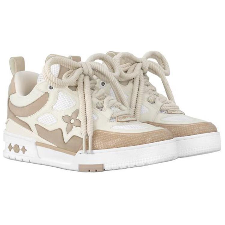 LOUIS VUITTON Skate Women's Beige & White Low-Top Sneakers