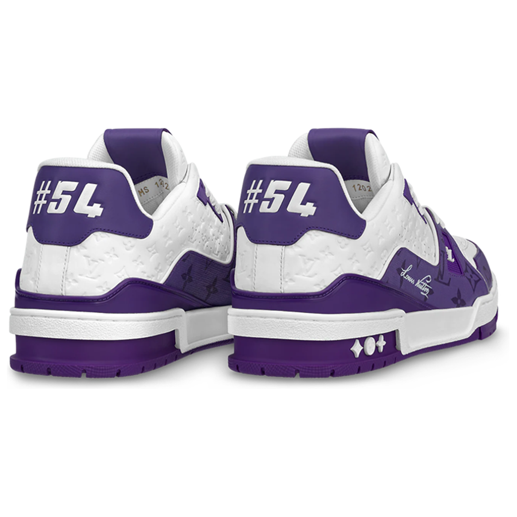 Louis Vuitton Trainer Unisex Low-Top Sneakers, White & Purple