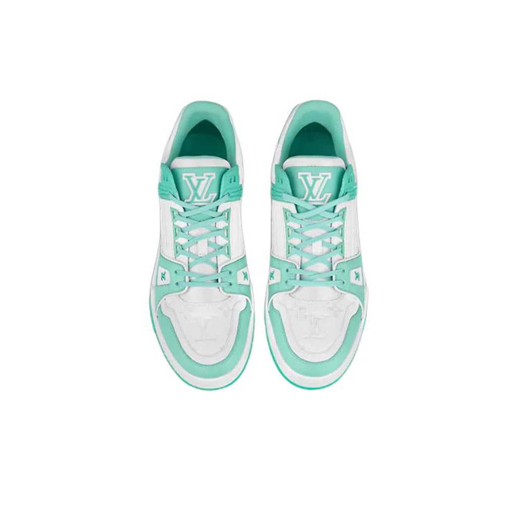 Louis Vuitton Trainer Men's Low-Top Sneakers, Tiffany Green & White