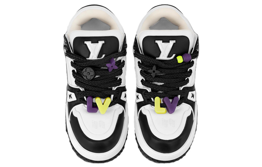 LOUIS VUITTON Trainer Maxi Unisex Black & White Low-Top Sneakers