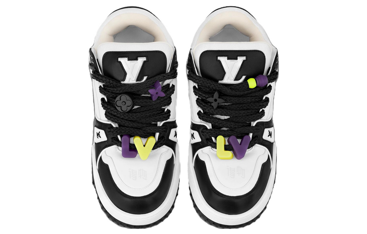 LOUIS VUITTON Trainer Maxi Unisex Black & White Low-Top Sneakers