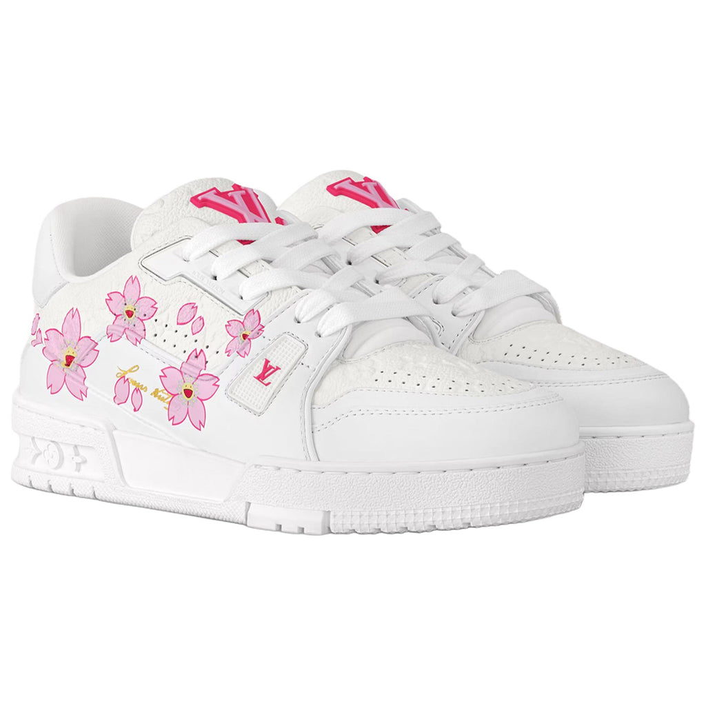 Louis Vuitton x Takashi Murakami Trainer Women's Sneakers, White & Pink