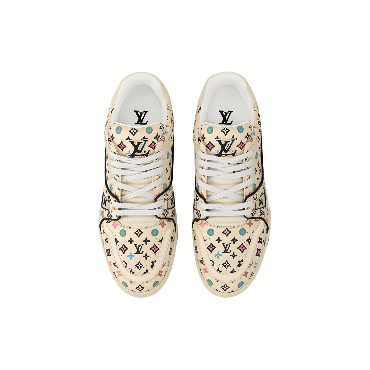 Louis Vuitton x Tyler Trainer Unisex Beige Monogram Sneakers