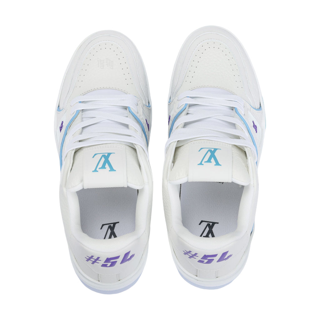 LOUIS VUITTON Trainer Unisex Sneakers – White, Blue & Purple