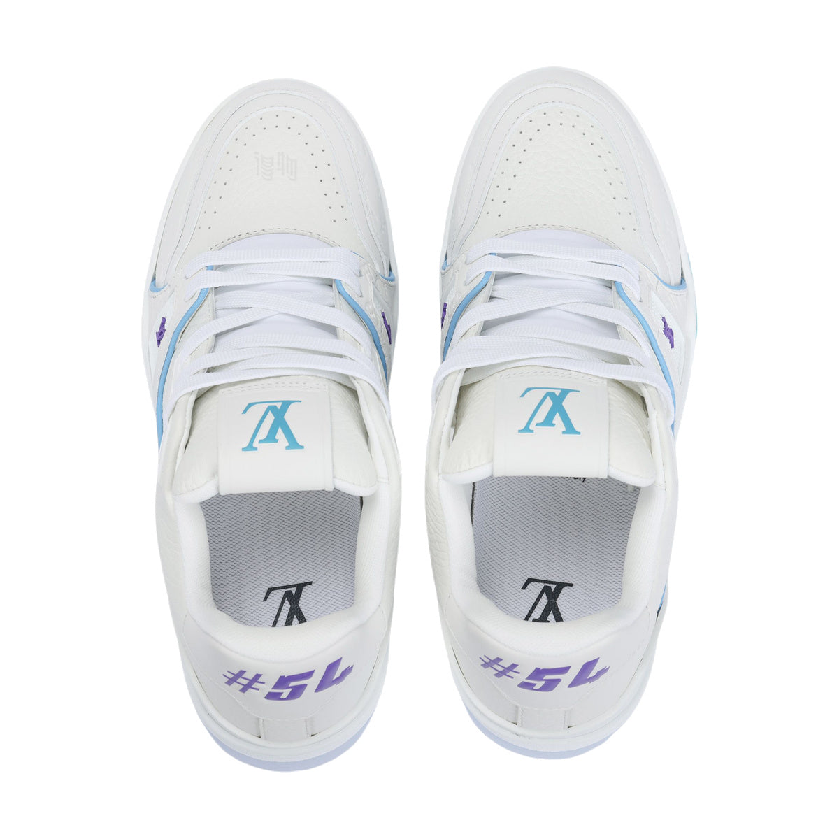 LOUIS VUITTON Trainer Unisex Sneakers – White, Blue & Purple