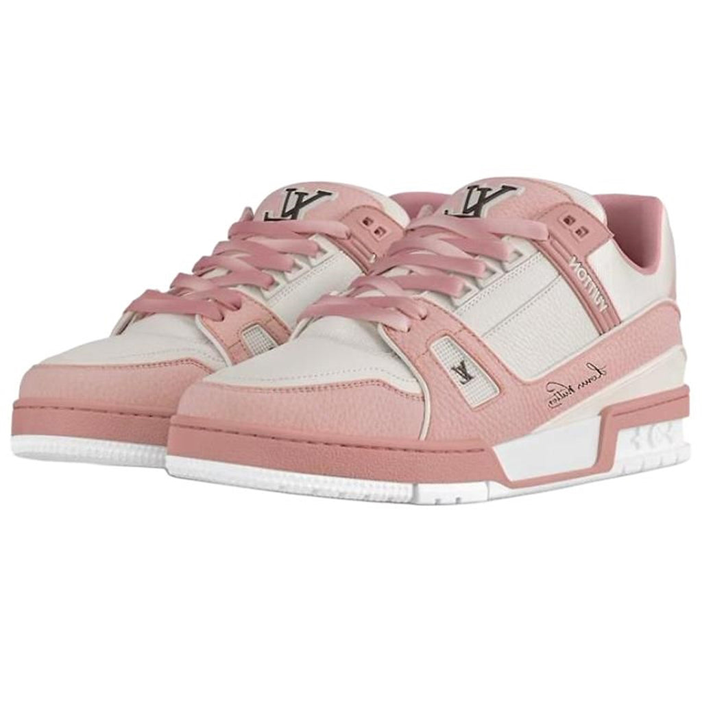 Louis Vuitton Trainer Unisex Low-Top Sneakers, White & Pink