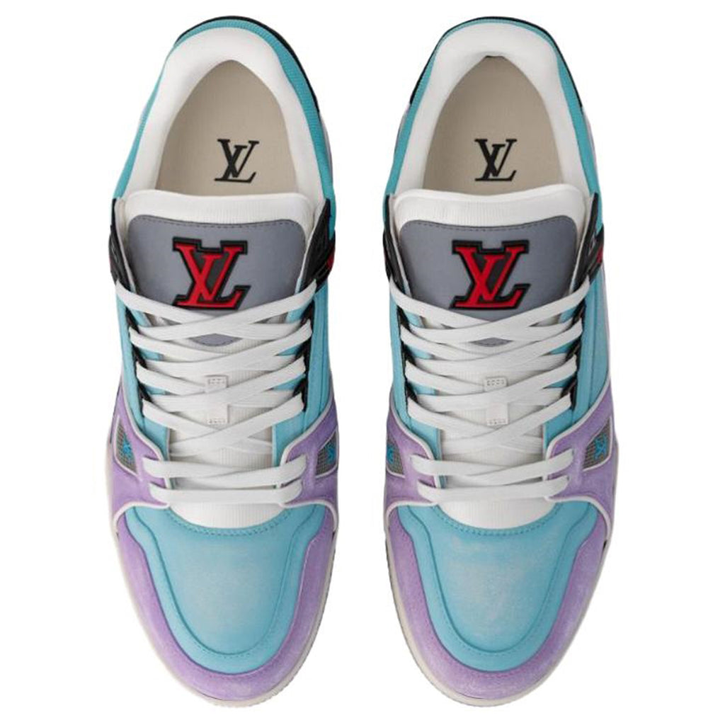 Louis Vuitton Trainer Unisex Cowhide Sneakers, Turquoise & Lilac