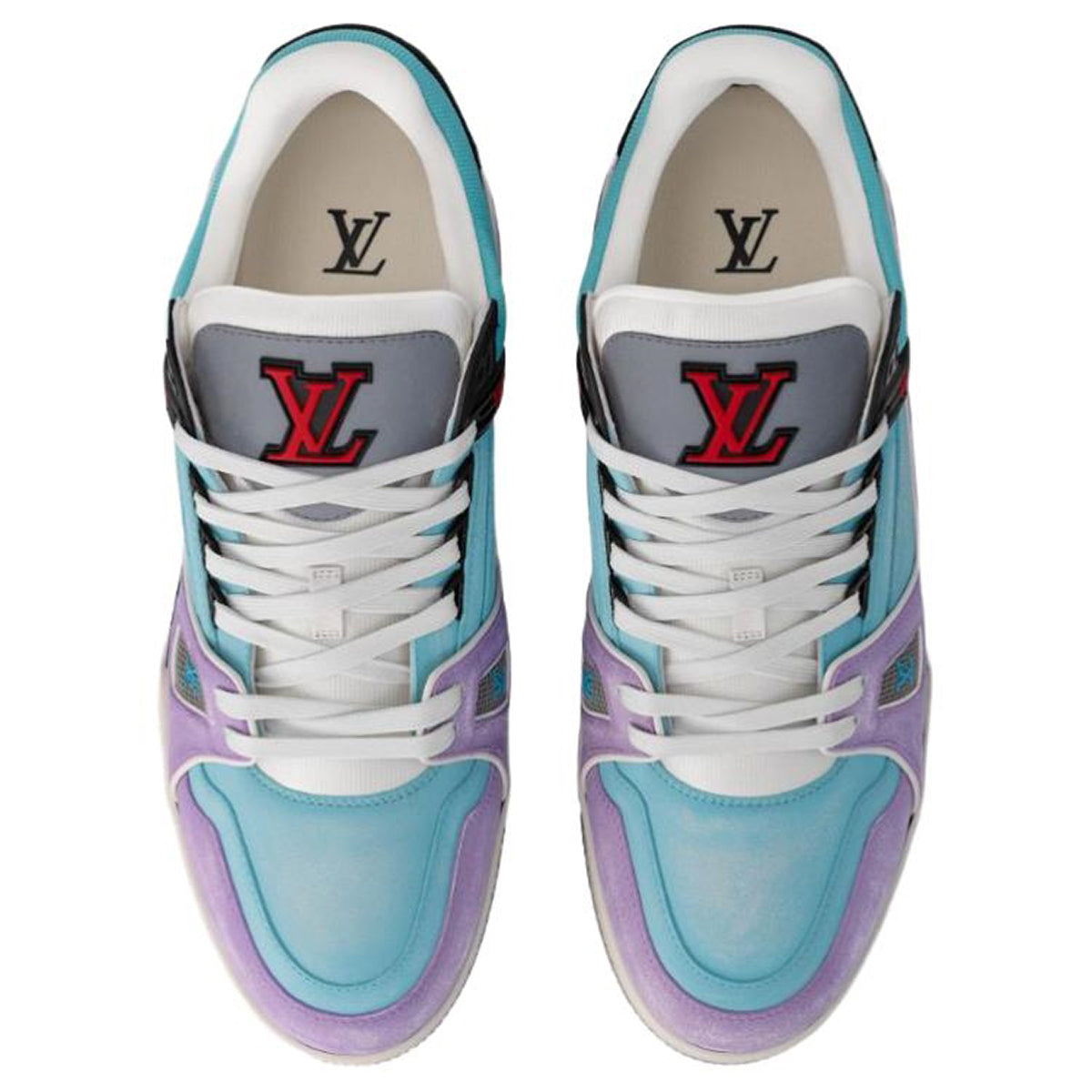 Louis Vuitton Trainer Unisex Cowhide Sneakers, Turquoise & Lilac