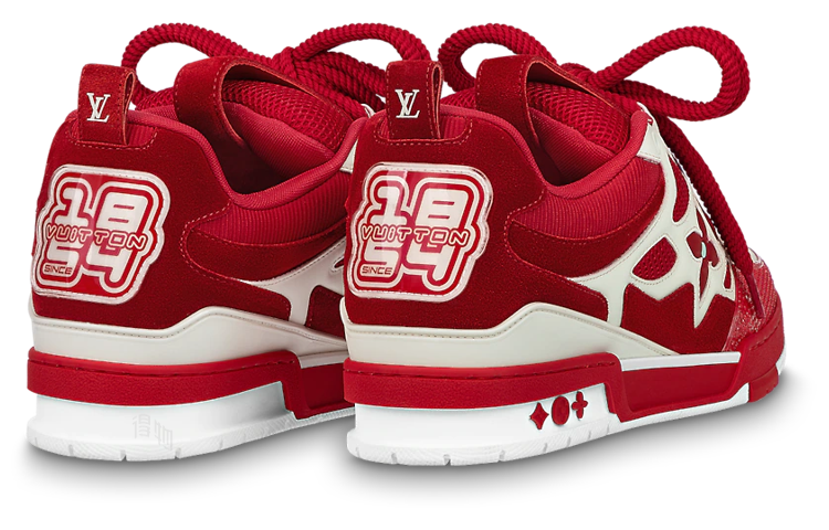 LOUIS VUITTON Skate Men's Red & White Low-Top Sneakers