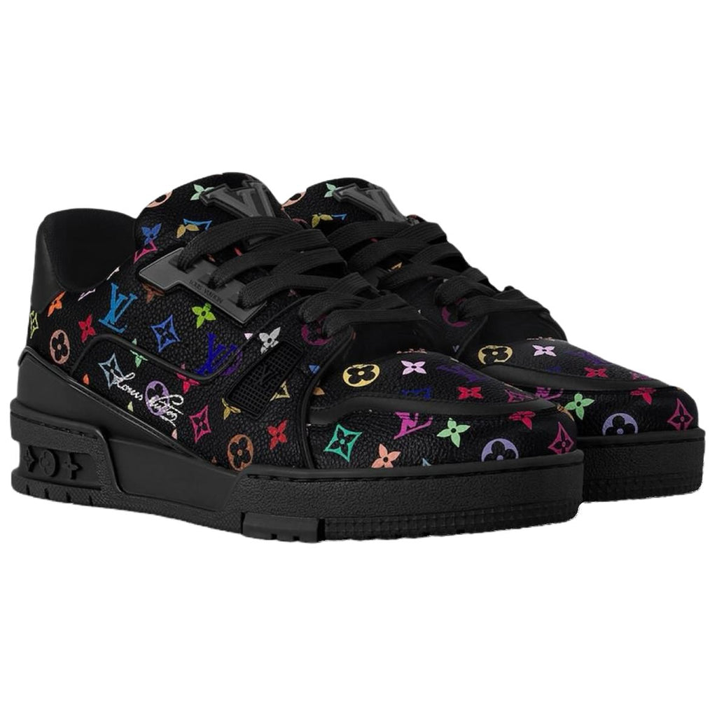 LOUIS VUITTON x Takashi Murakami Trainer Women's Black Multicolor Monogram Sneakers