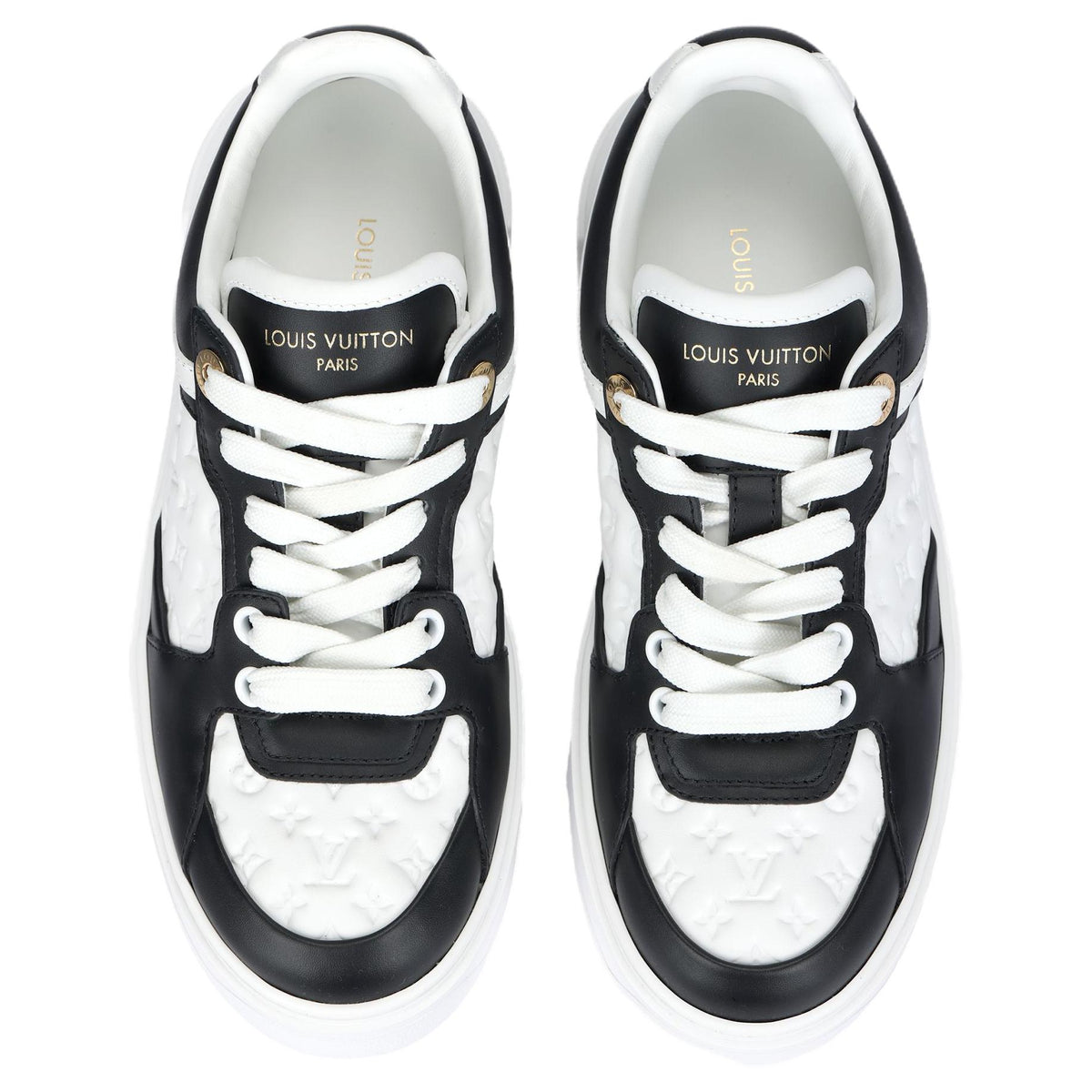 LOUIS VUITTON Time Out Women's Black & White Platform Sneakers