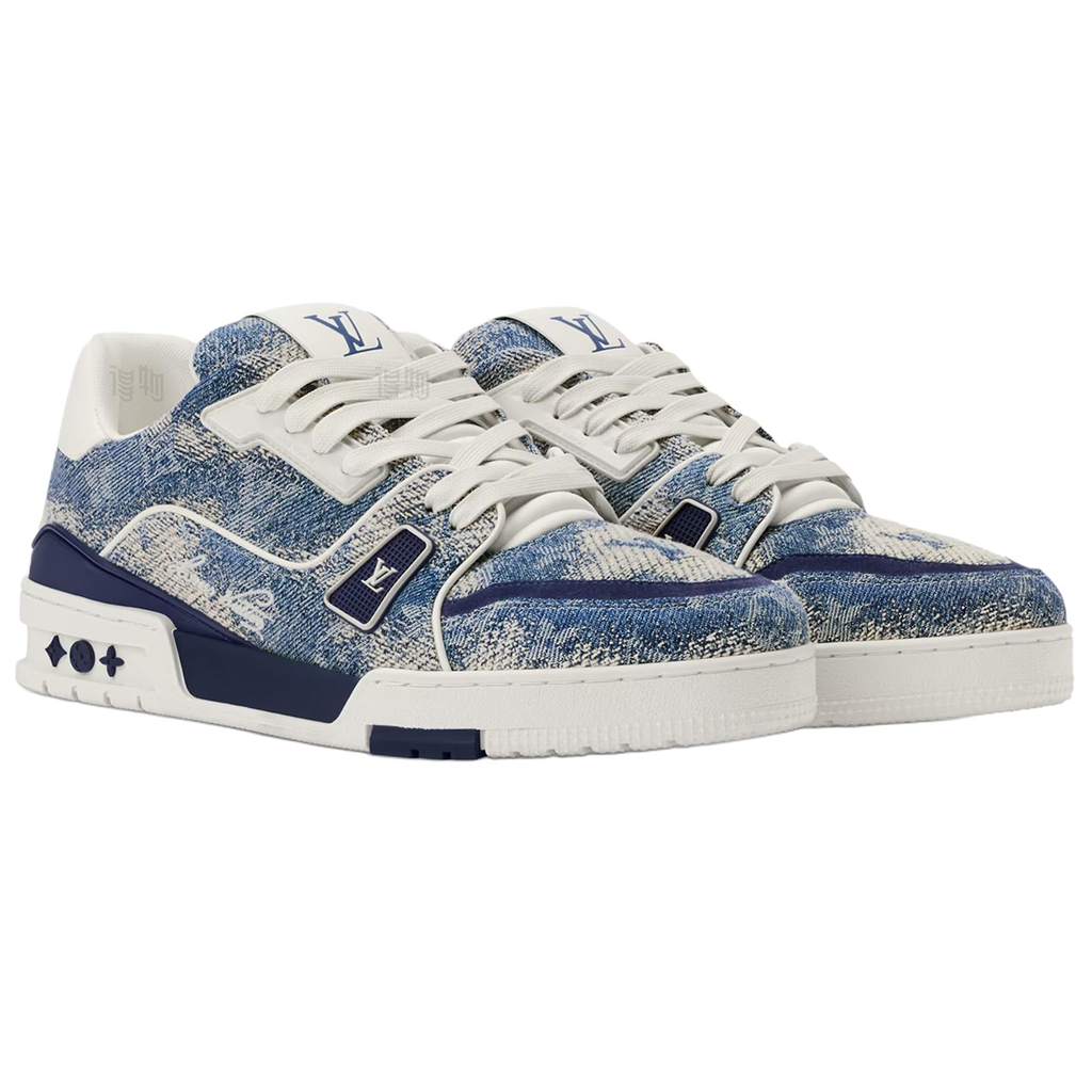 Louis Vuitton Trainer Unisex Blue Denim & Leather Sneakers