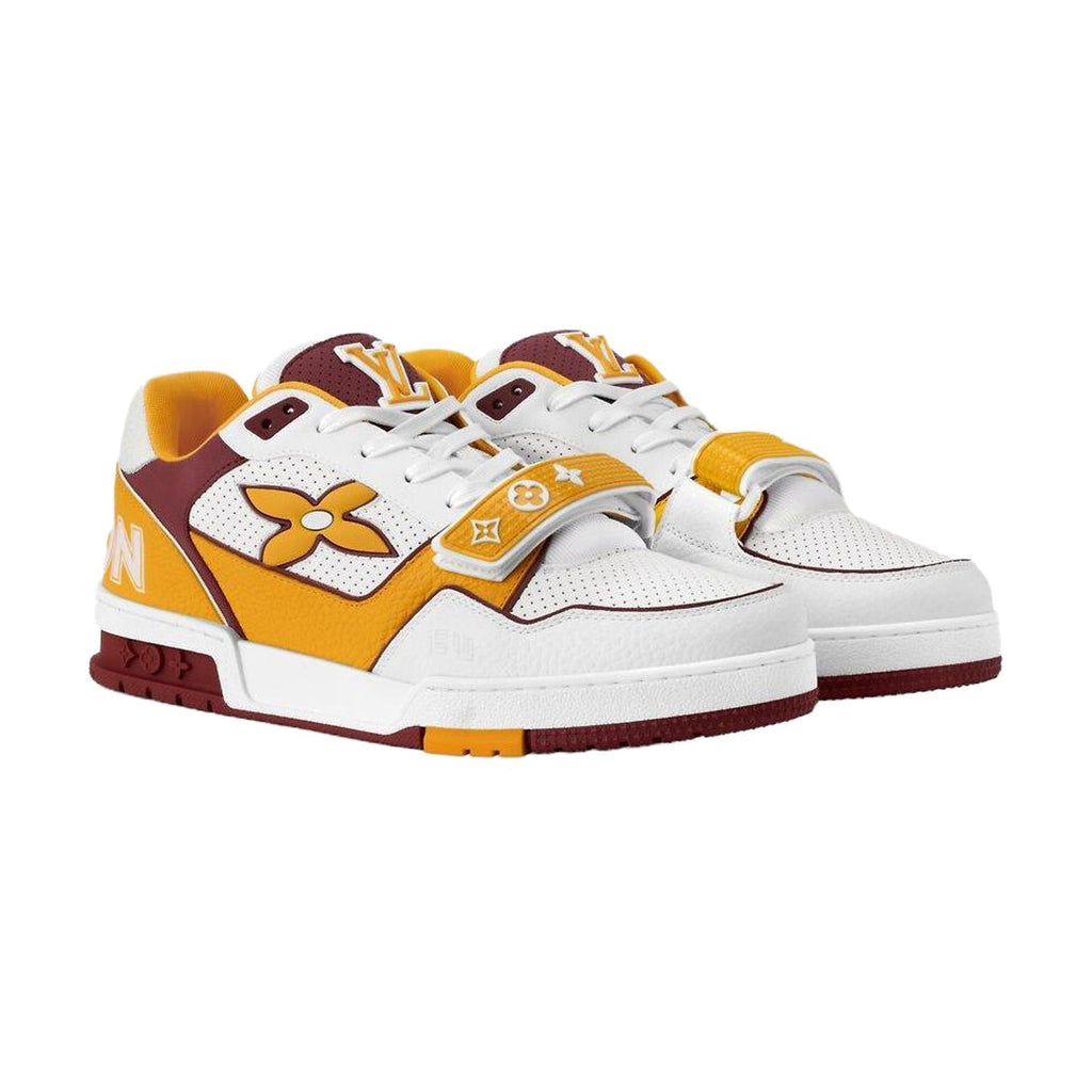 LOUIS VUITTON Trainer Men's Sneakers – Yellow, White & Burgundy