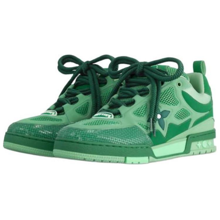 LOUIS VUITTON Skate Men's Green Low-Top Sneakers