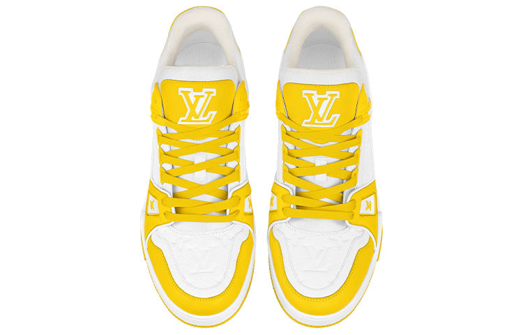 LV Trainer Unisex Low-Top Sneakers, Yellow & White