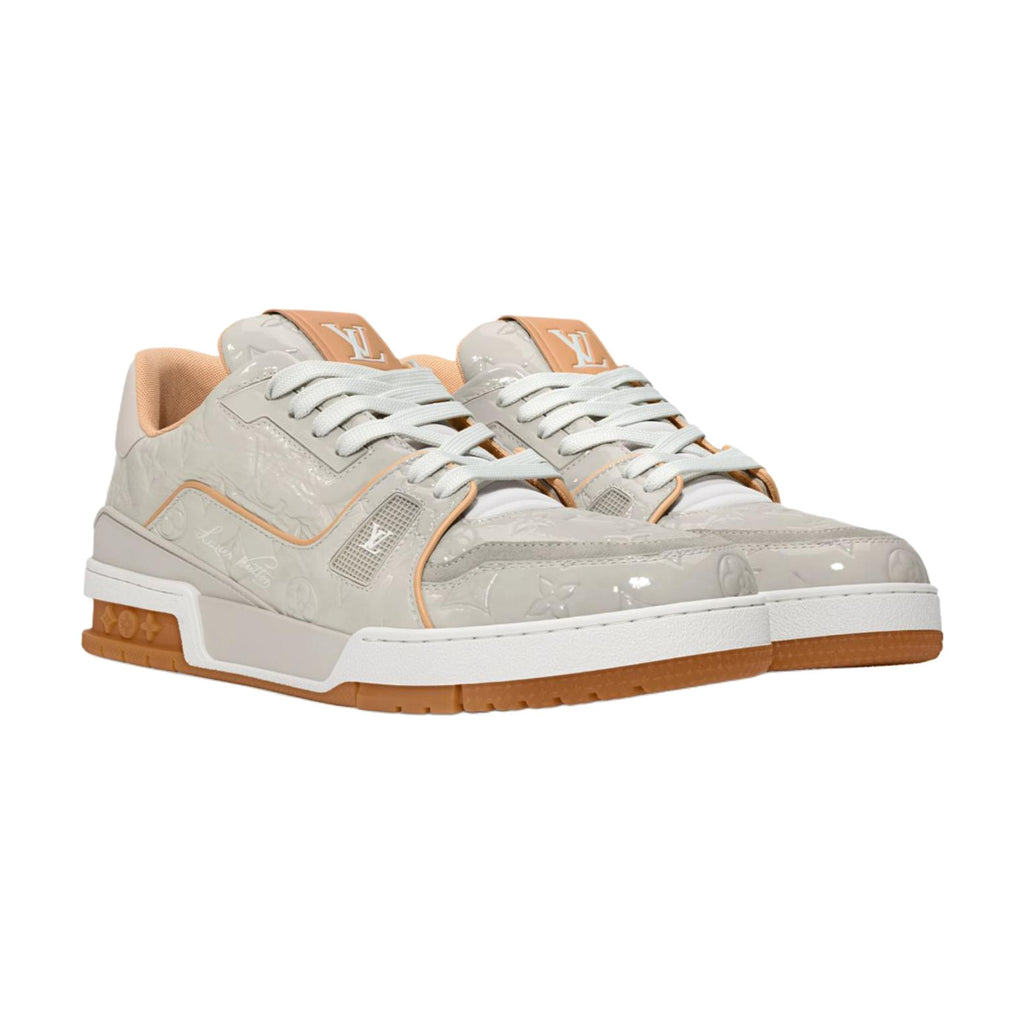 LOUIS VUITTON Trainer Men's Grey Embossed Monogram Sneakers