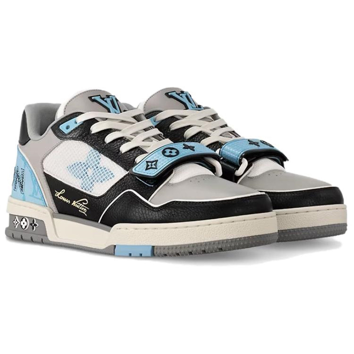 Louis Vuitton Trainer Men's Low-Top Sneakers, Ocean Blue