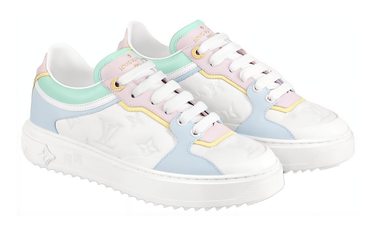 LOUIS VUITTON Time Out Women's White & Pastel Platform Sneakers