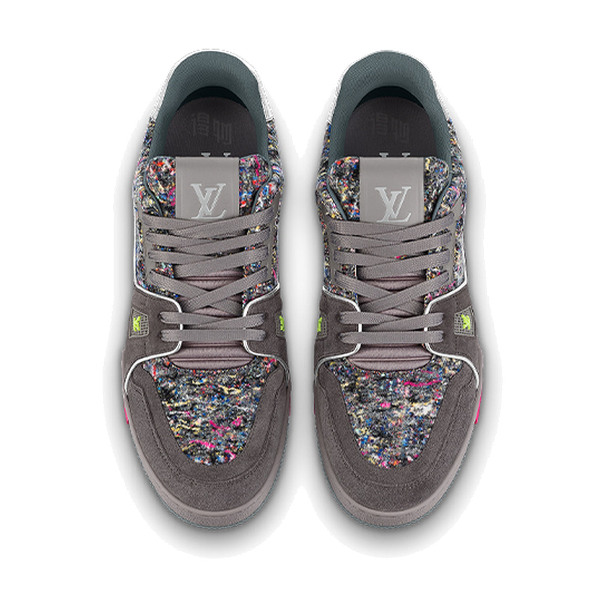 LOUIS VUITTON Trainer Men's Dark Grey Suede & Felt Sneakers