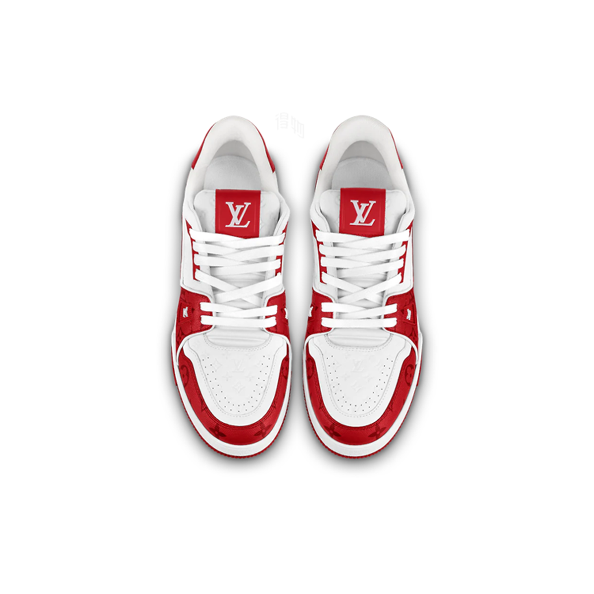 Louis Vuitton Trainer Unisex Low-Top Sneakers, Red & White