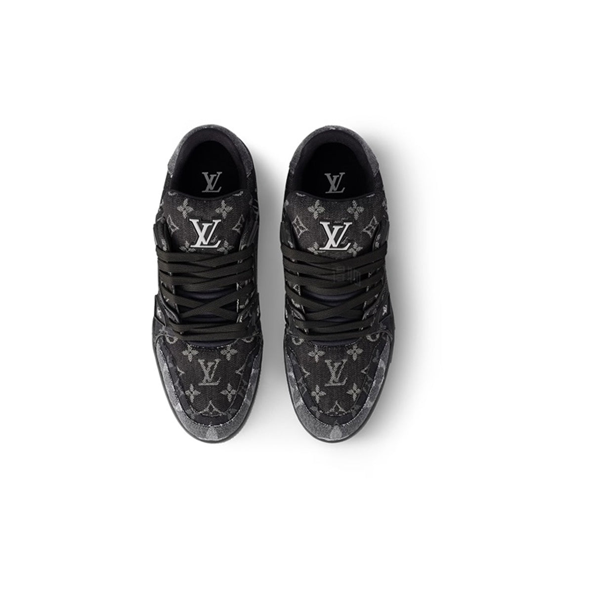 LV Trainer Unisex Low-Top Sneakers, Black Denim