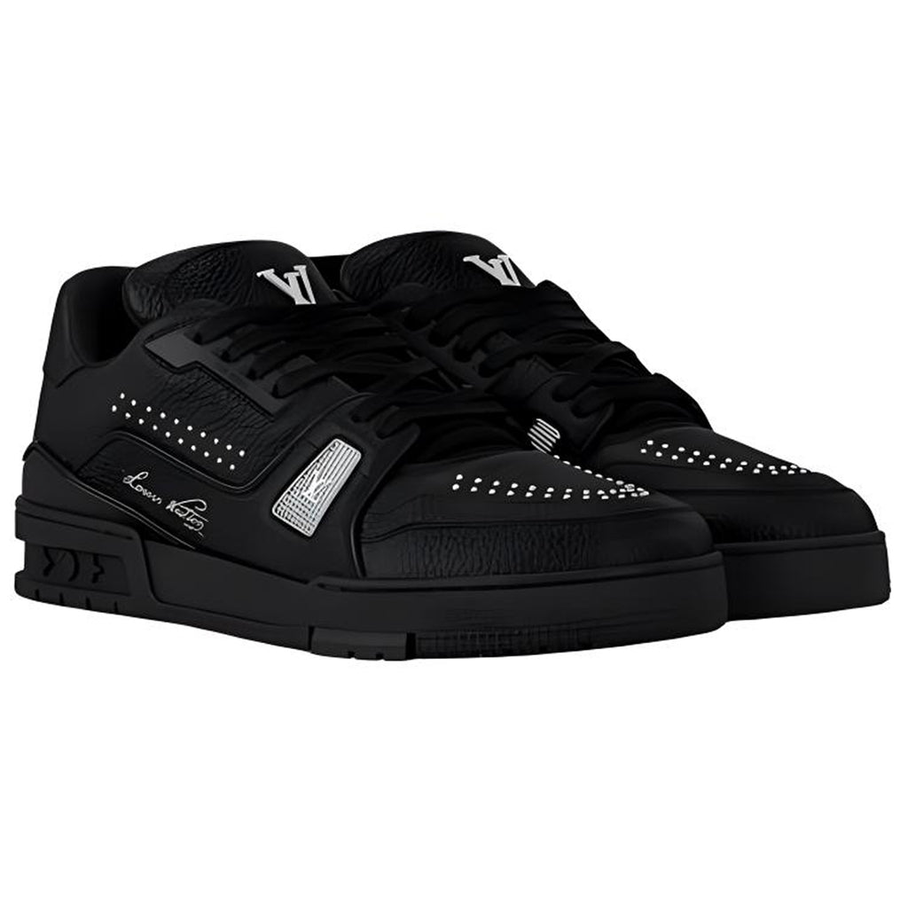 Louis Vuitton Trainer Men's Black Leather Low-Top Sneakers