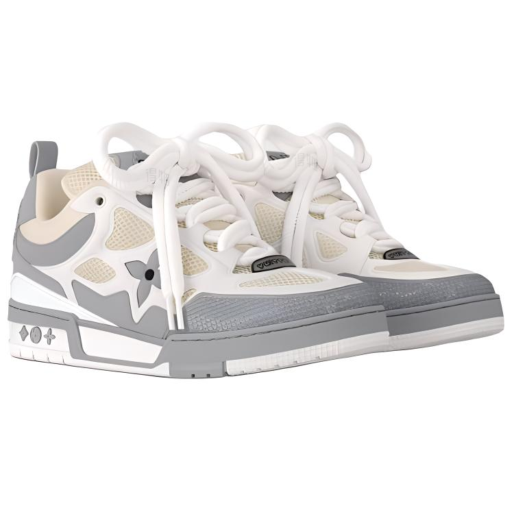 LOUIS VUITTON Skate Women's Grey & White Low-Top Sneakers