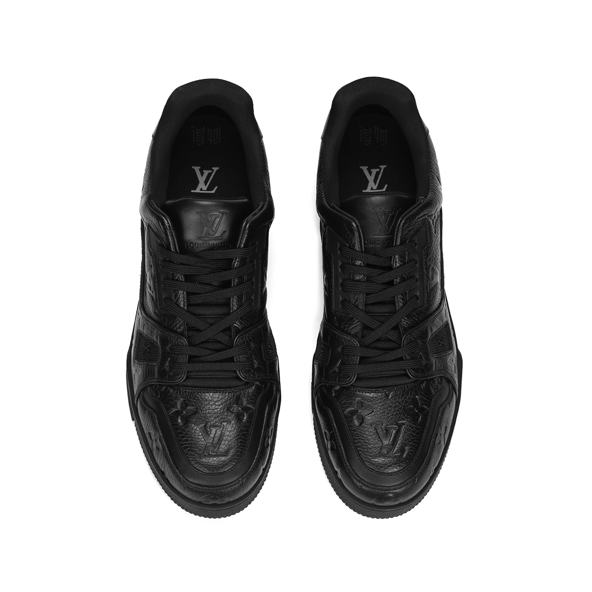 Louis Vuitton Trainer Men's Black Grained Calfskin Low-Top Sneakers