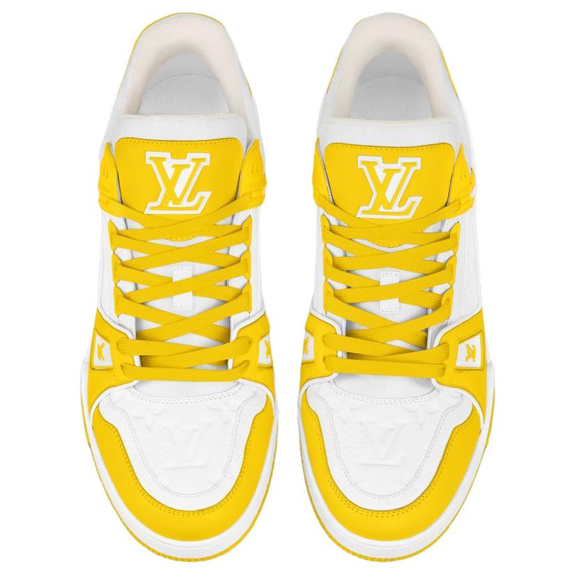 LOUIS VUITTON Trainer Men's Yellow & White Low-Top Sneakers