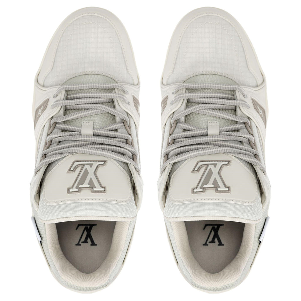 Louis Vuitton Trainer Men's Beige & Gray Low-Top Sneakers
