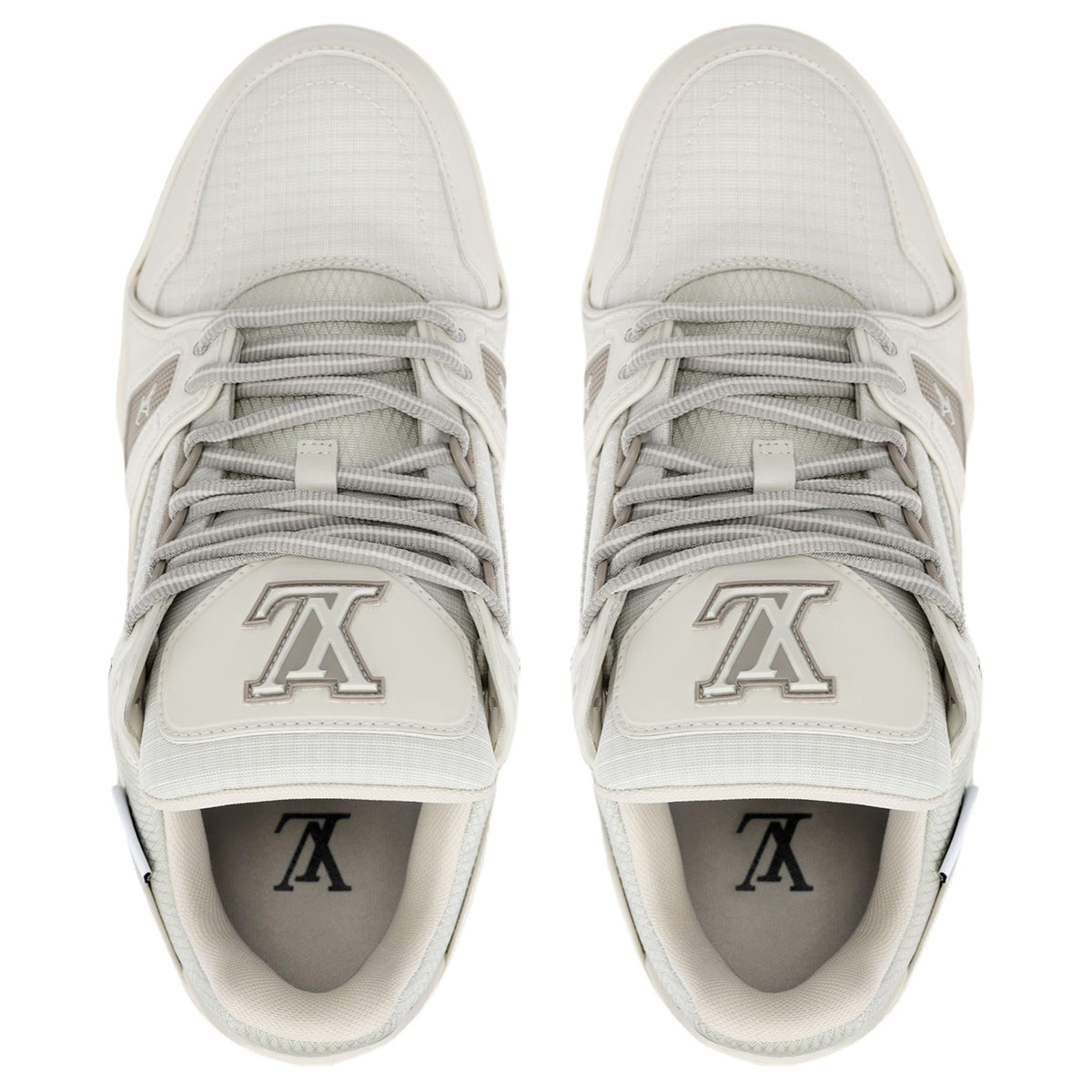 Louis Vuitton Trainer Men's Beige & Gray Low-Top Sneakers