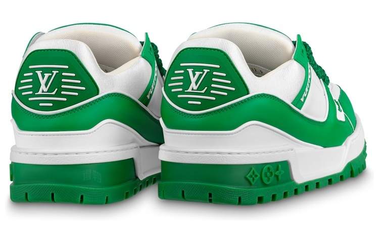 LOUIS VUITTON Trainer Maxi Men's Green & White Low-Top Sneakers