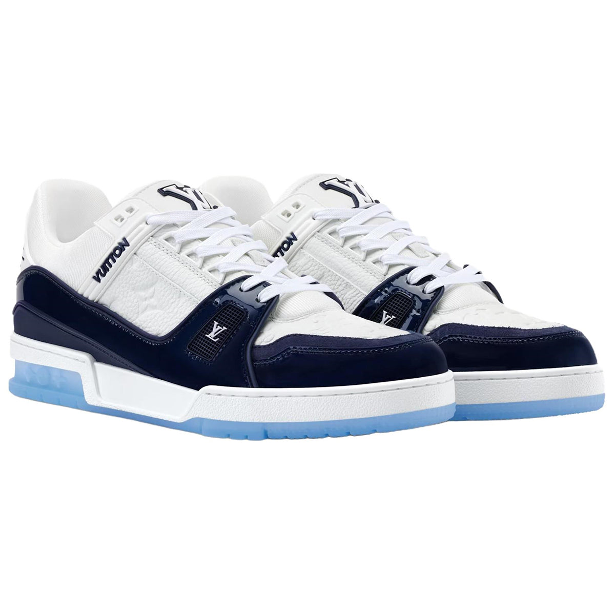 Louis Vuitton Trainer Men's Navy Blue & White Calfskin Sneakers