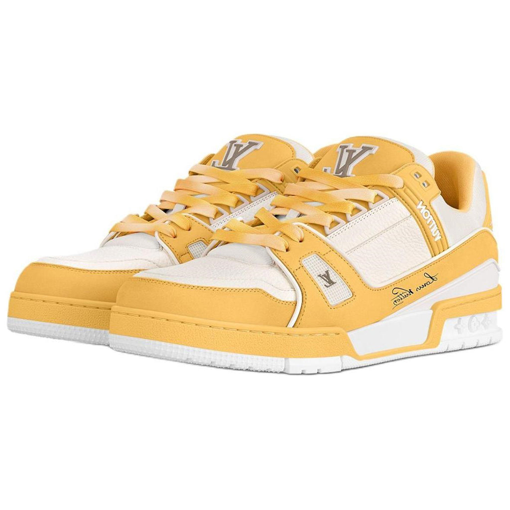 Louis Vuitton Trainer Men's Low-Top Sneakers, Yellow & White
