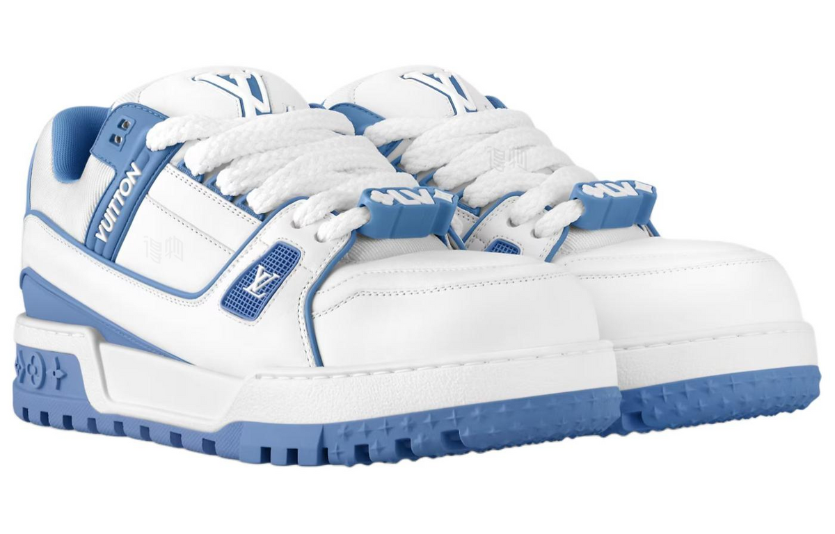 LOUIS VUITTON Trainer Maxi Unisex Blue & White Low-Top Sneakers